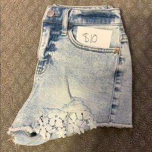 i am selling denim light wash shorts